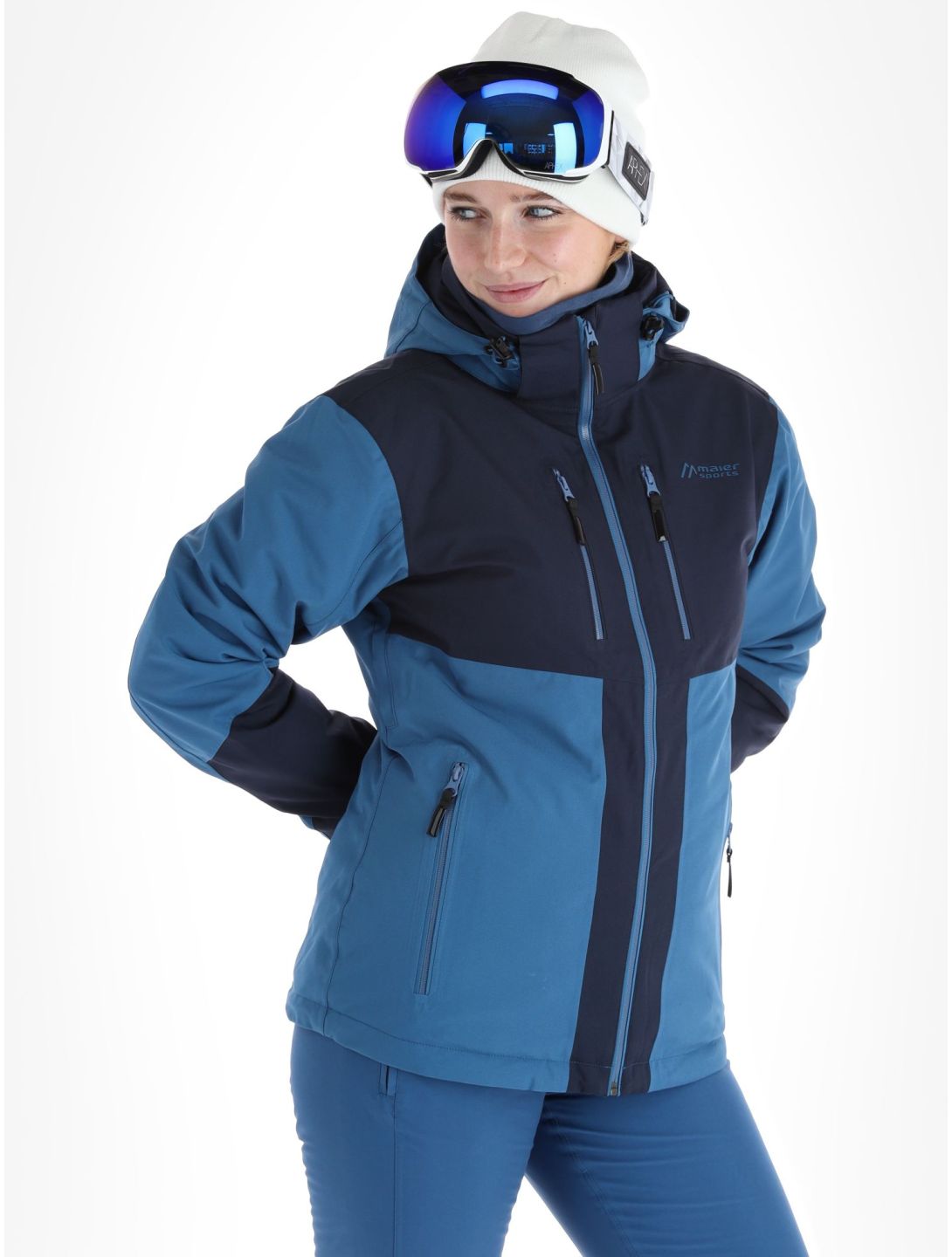 Maier Sports, Pinilla ski-jas dames Viridian / Nightsky blauw 