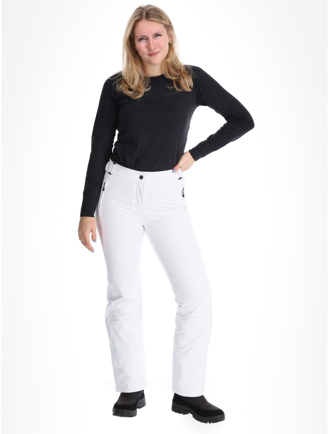 Maier Sports, Vroni Slim 2.0 BA Skibroek Gevoerd dames White Wit 