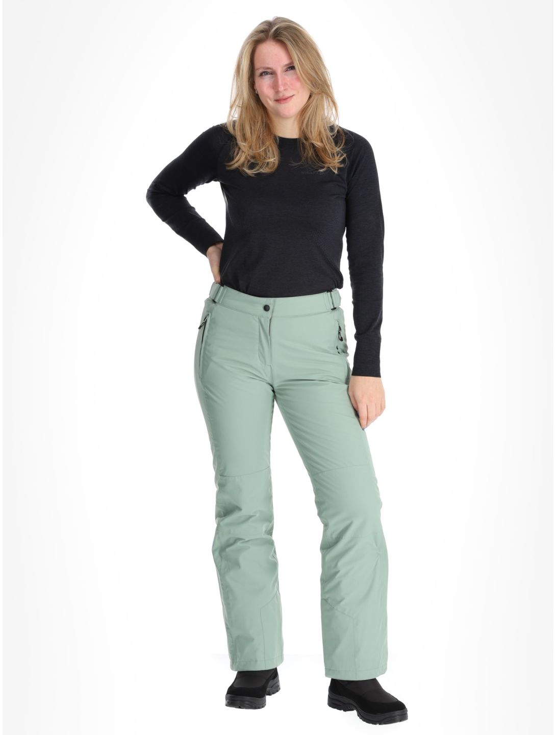 Maier Sports, Vroni Slim 2.0 BA Skibroek Gevoerd dames Luscious Moss Groen 