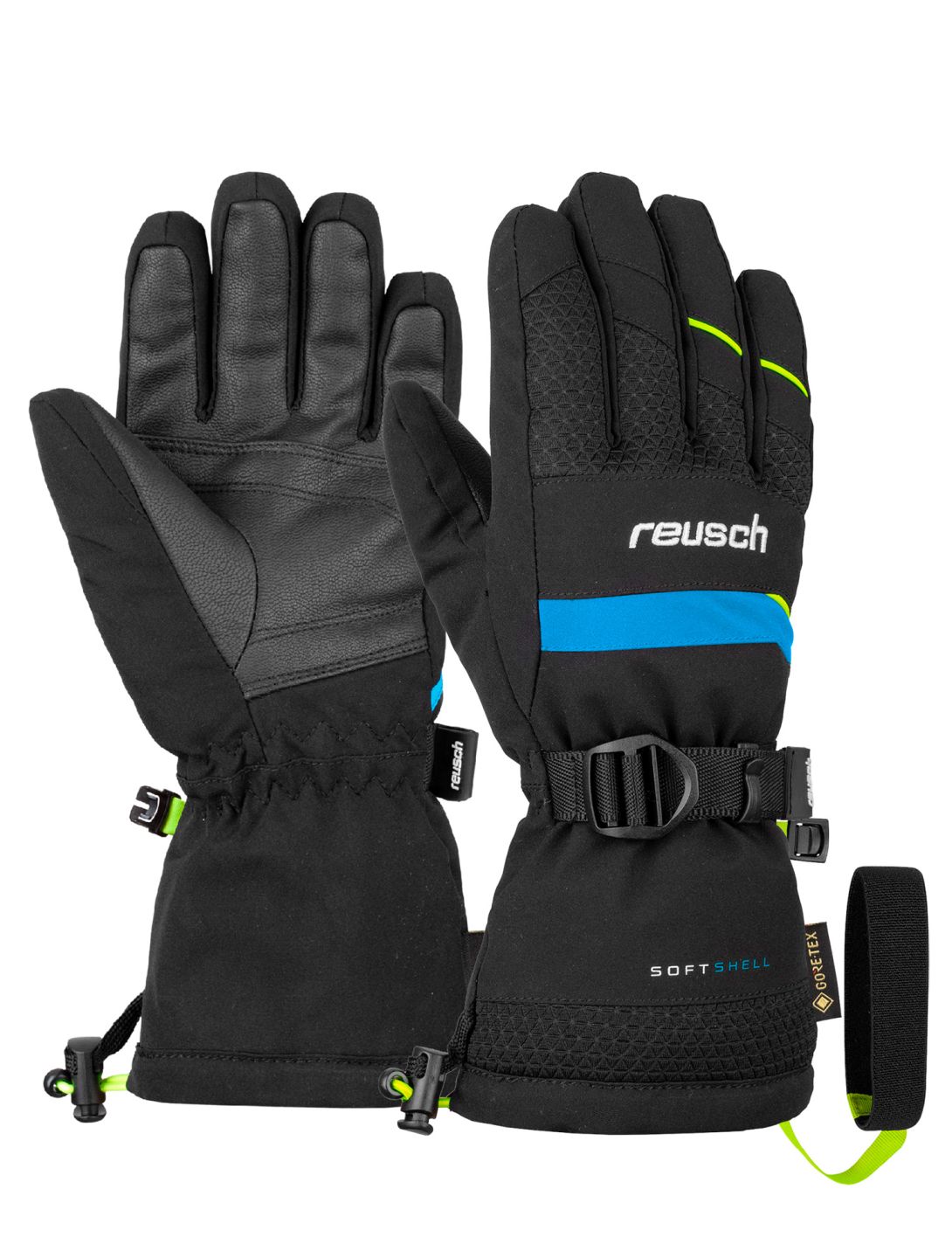 Reusch, Maxim GTX skihandschoenen kinderen Black / Safety Yellow geel, zwart 