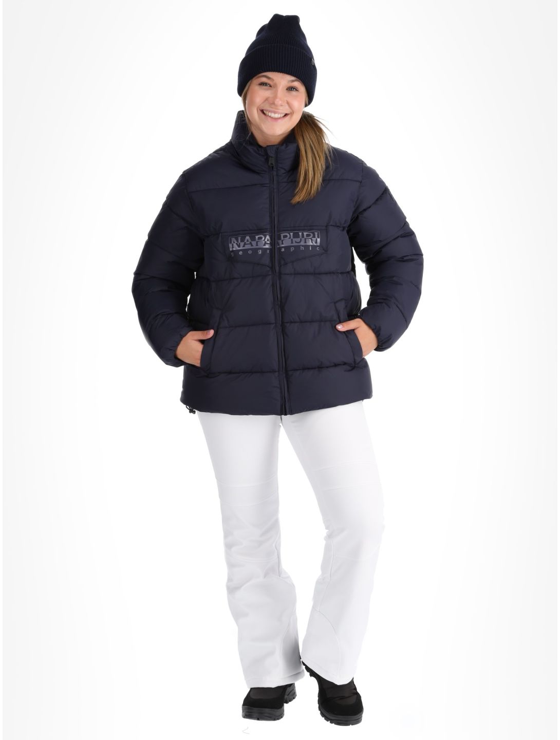 Napapijri, Puffer open W ski-jas dames Blue Marine blauw 