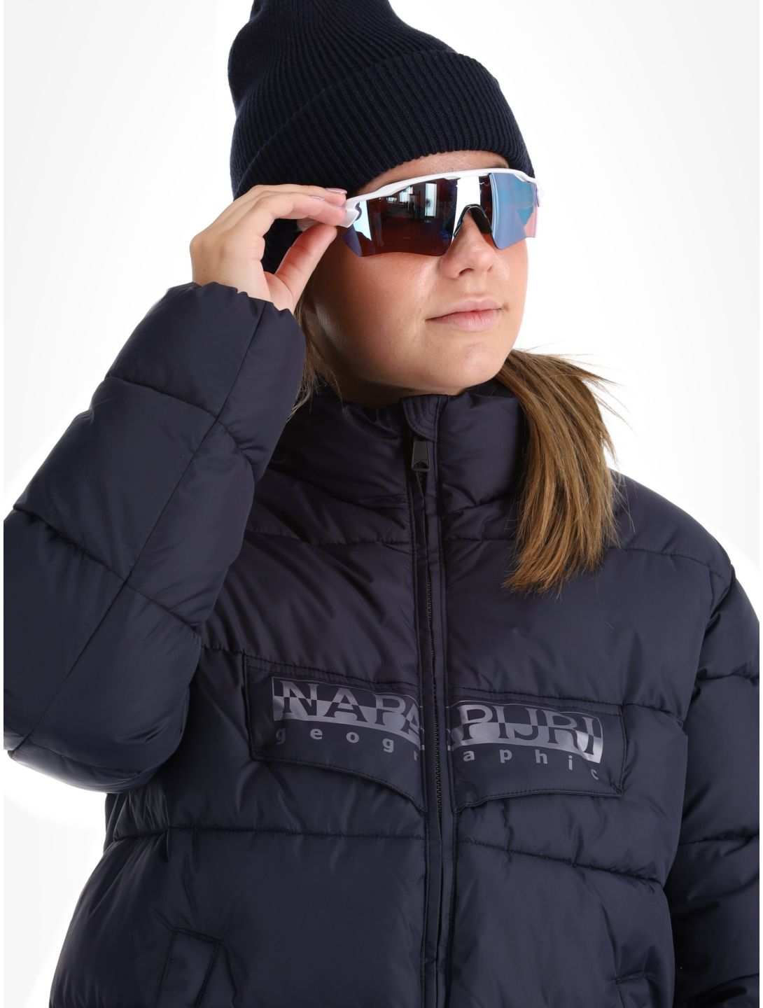 Napapijri, Puffer open W ski-jas dames Blue Marine blauw 