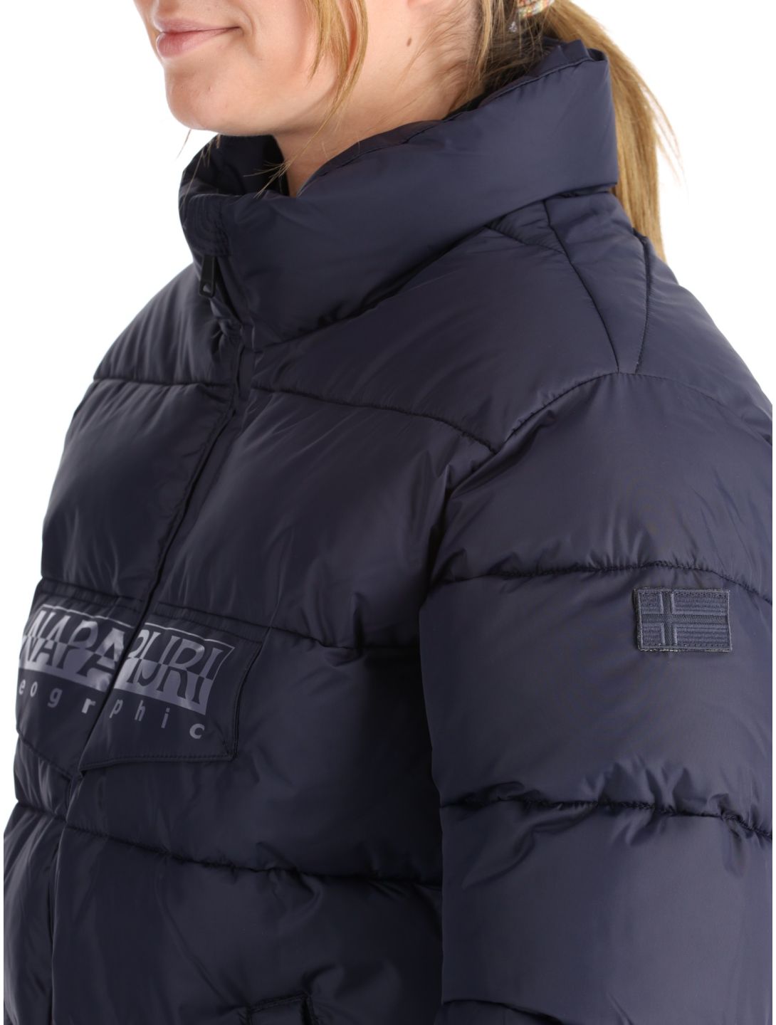 Napapijri, Puffer open W ski-jas dames Blue Marine blauw 