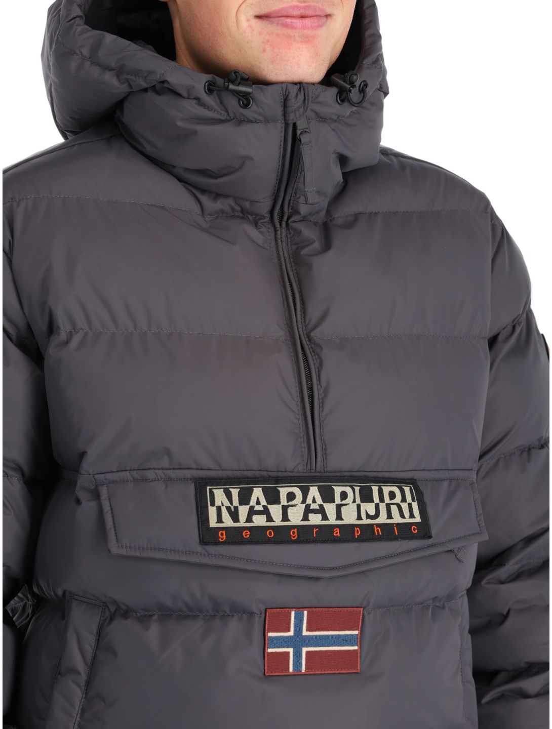 Napapijri, Rainforest Op Winter Puffer winter anorak heren Dark Grey Solid grijs 