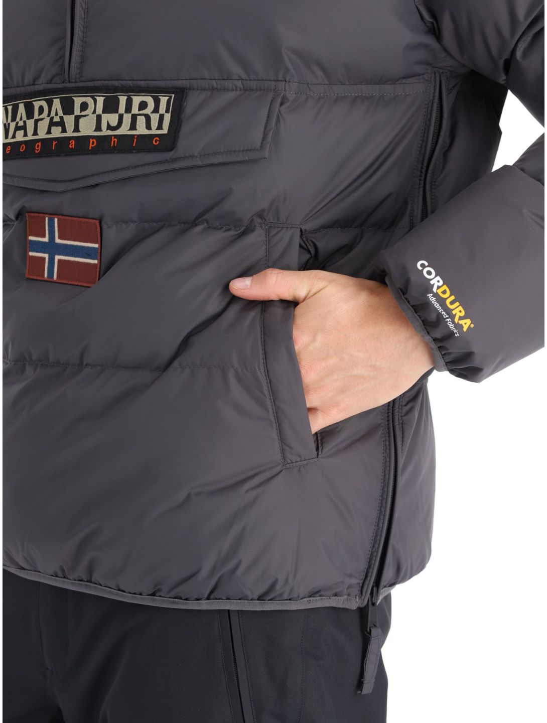 Napapijri, Rainforest Op Winter Puffer winter anorak heren Dark Grey Solid grijs 