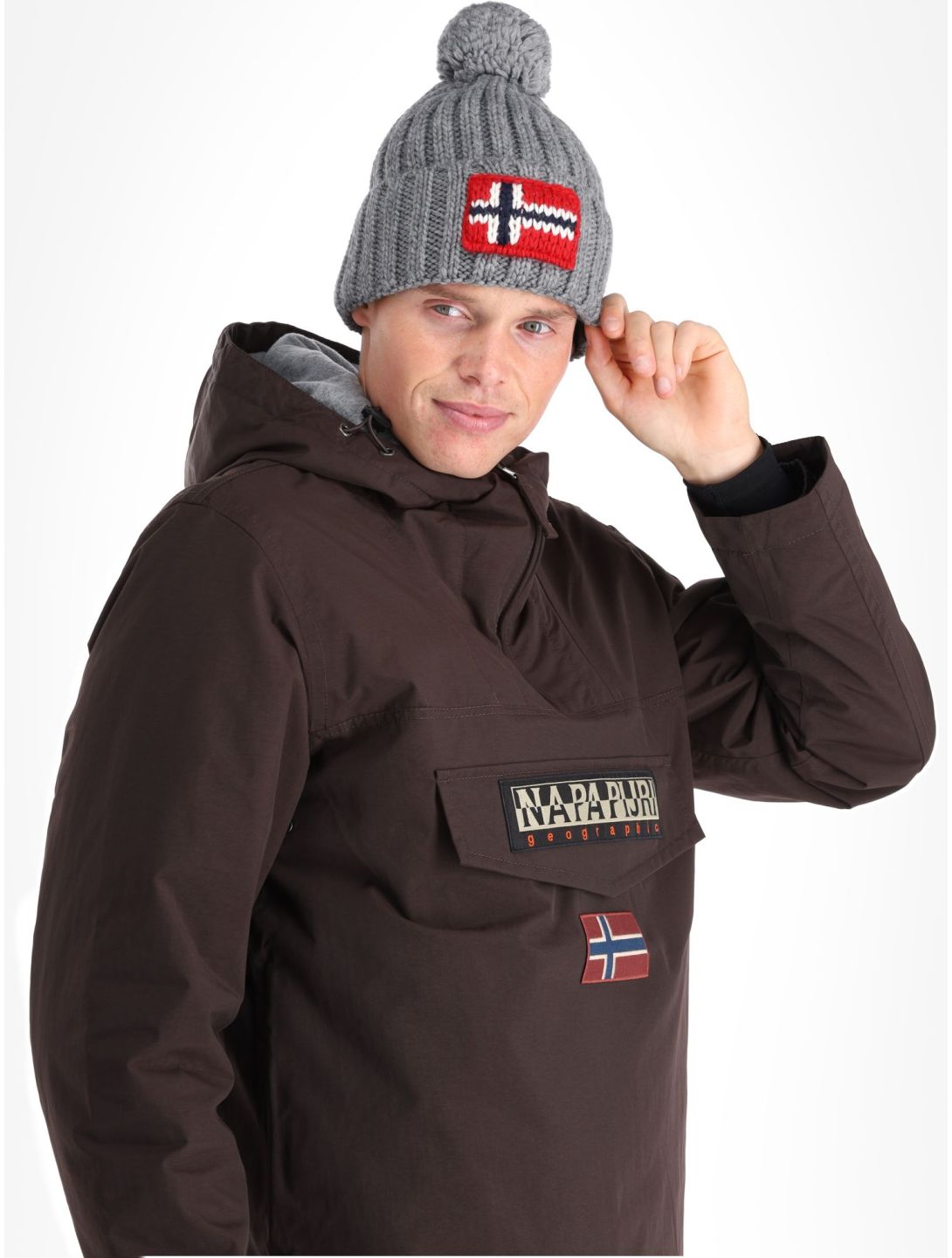 Napapijri, Rainforest Winter 3 winter anorak heren Brown Ebony grijs 