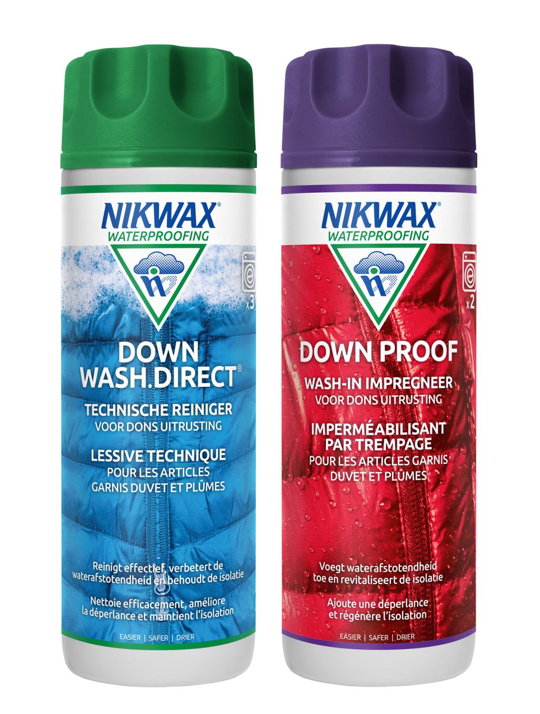 Nikwax, Twin 300ml Down Wash Direct + Down Proof was- & impregneermiddel unisex 