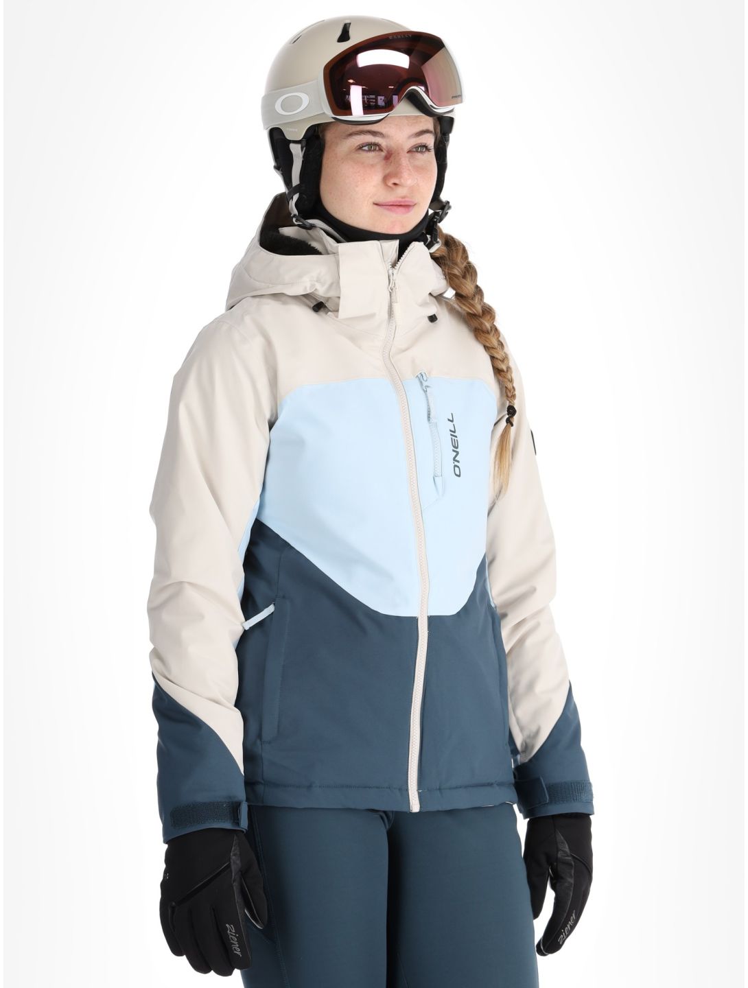 O'Neill, Carbonite Snow AA Jas gevoerd dames Atmosphere Colour Block Blauw, Wit 