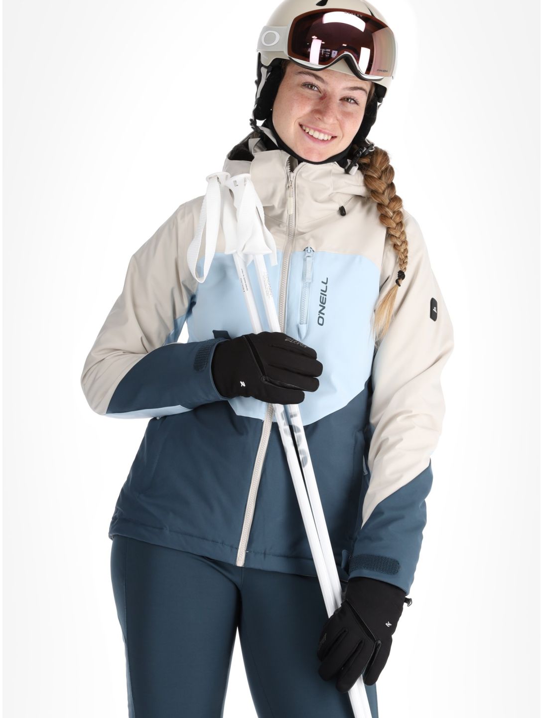 O'Neill, Carbonite Snow AA Jas gevoerd dames Atmosphere Colour Block Blauw, Wit 