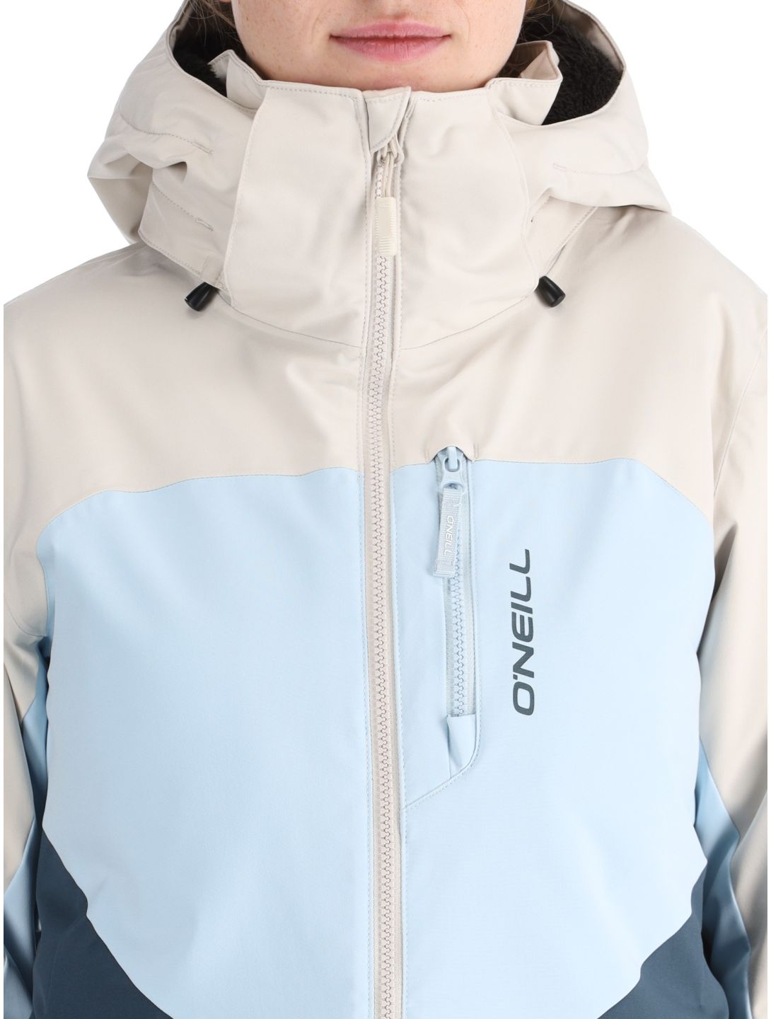 O'Neill, Carbonite Snow AA Jas gevoerd dames Atmosphere Colour Block Blauw, Wit 