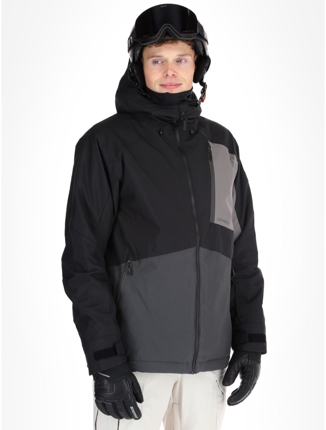 O'Neill, Hammer Block Snow AA Jas gevoerd heren Black Out Colour Block Grijs, Zwart 