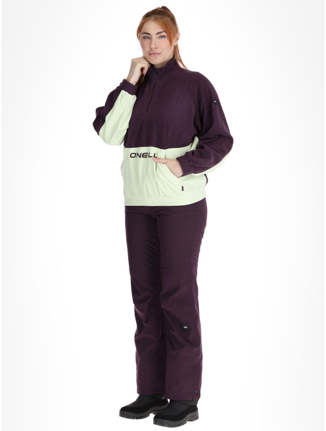 O'Neill, O'riginals Polartec 100HZ EB Trui dames Aubergine Colour Block Beige, Paars 