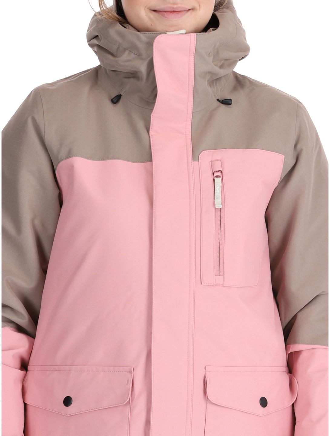 O'Neill, Utility Hybrid AA Jas gevoerd dames Genuine Pink Colour Block Bruin, Roze, Wit 