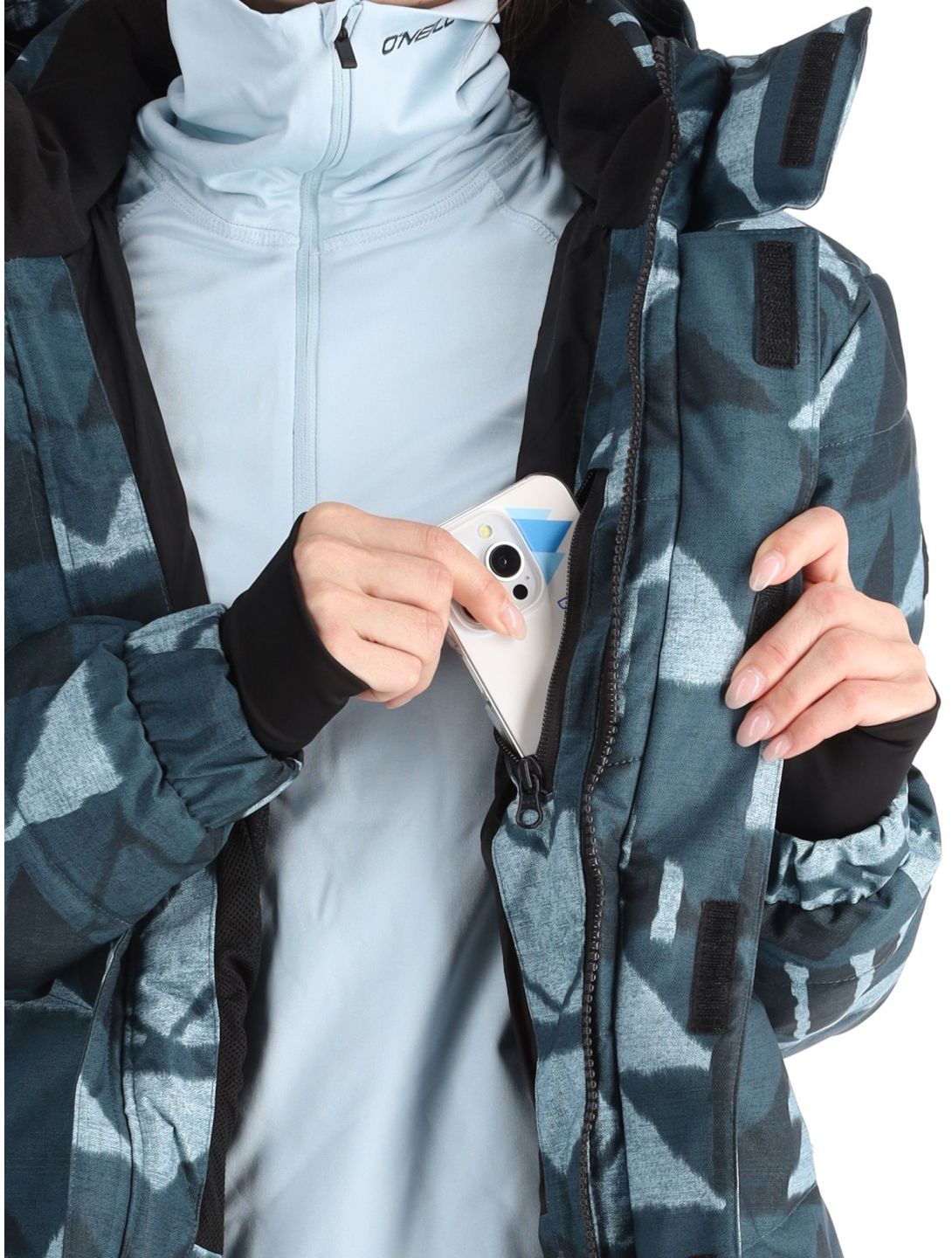 O'Neill, Z.E.N. Puffer Hybrid AA Jas gevoerd dames Blue Triangle Ikat Blauw 