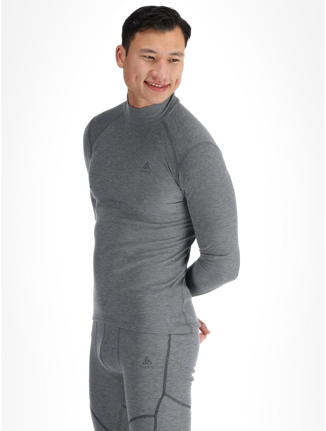 Odlo, Active Warm Eco FA Thermoshirt heren Odlo Steel Grey Melange Grijs 