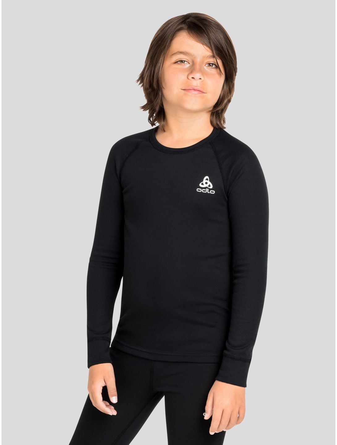 Odlo, Active Warm Eco FA Thermoshirt kinderen Black Zwart 