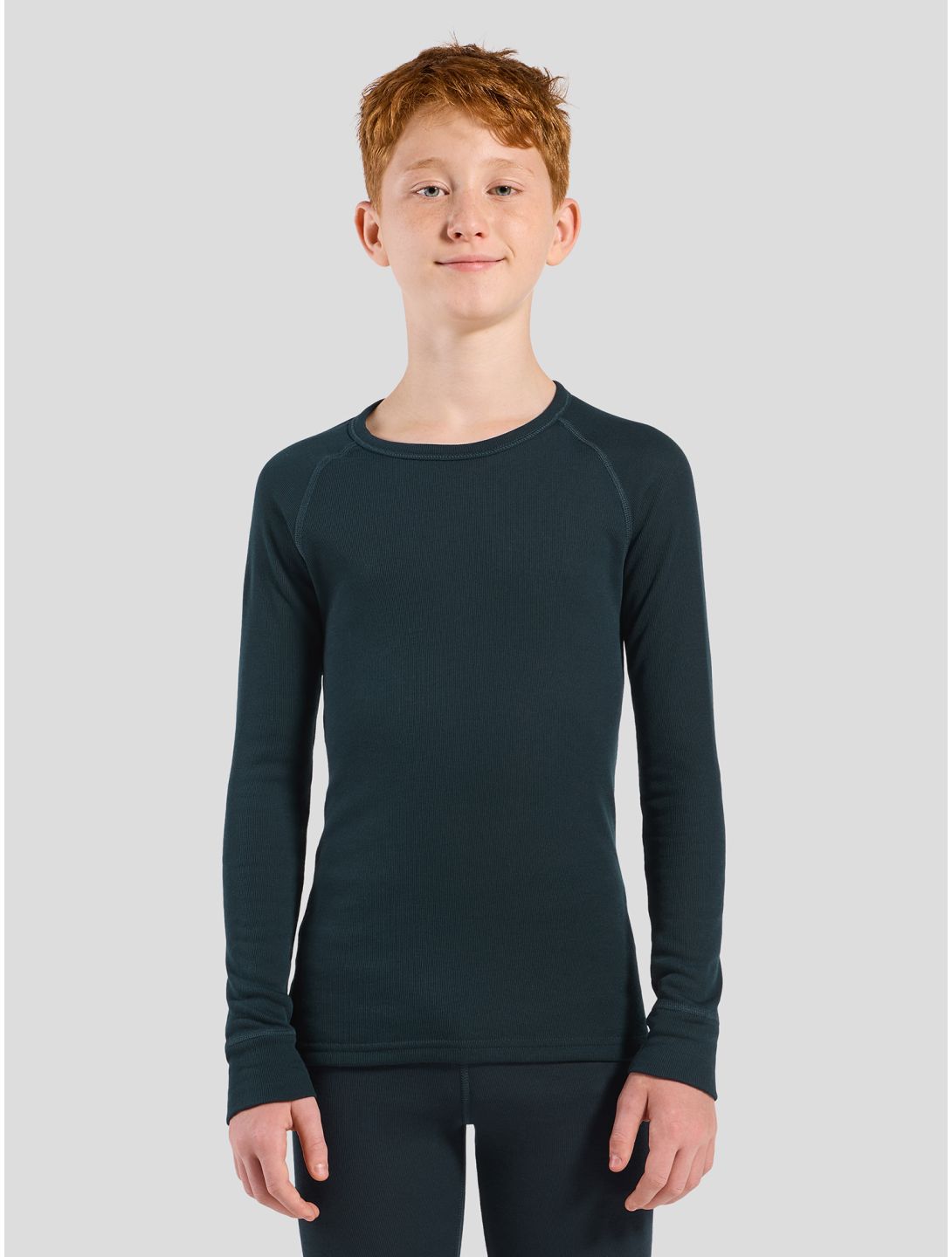 Odlo, Active Warm Eco FA Thermoshirt kinderen Dark Sapphire Blauw 