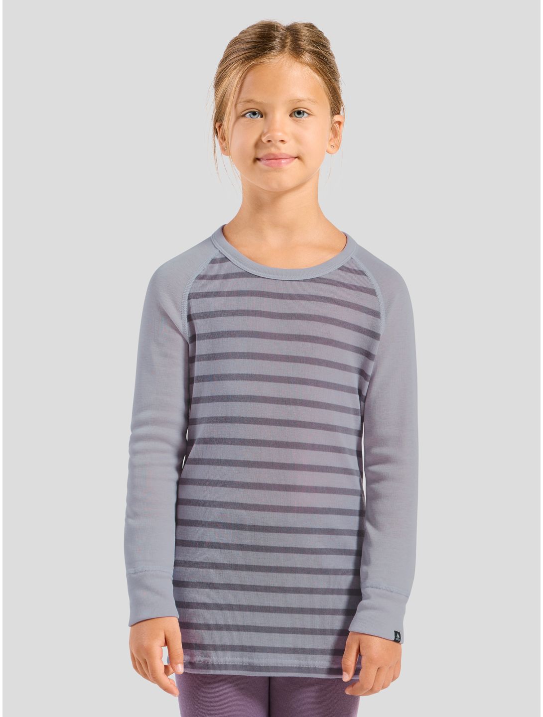 Odlo, Active Warm Eco FA Thermoshirt kinderen Misty Lilac - Gray Ridge Grijs, Roze 