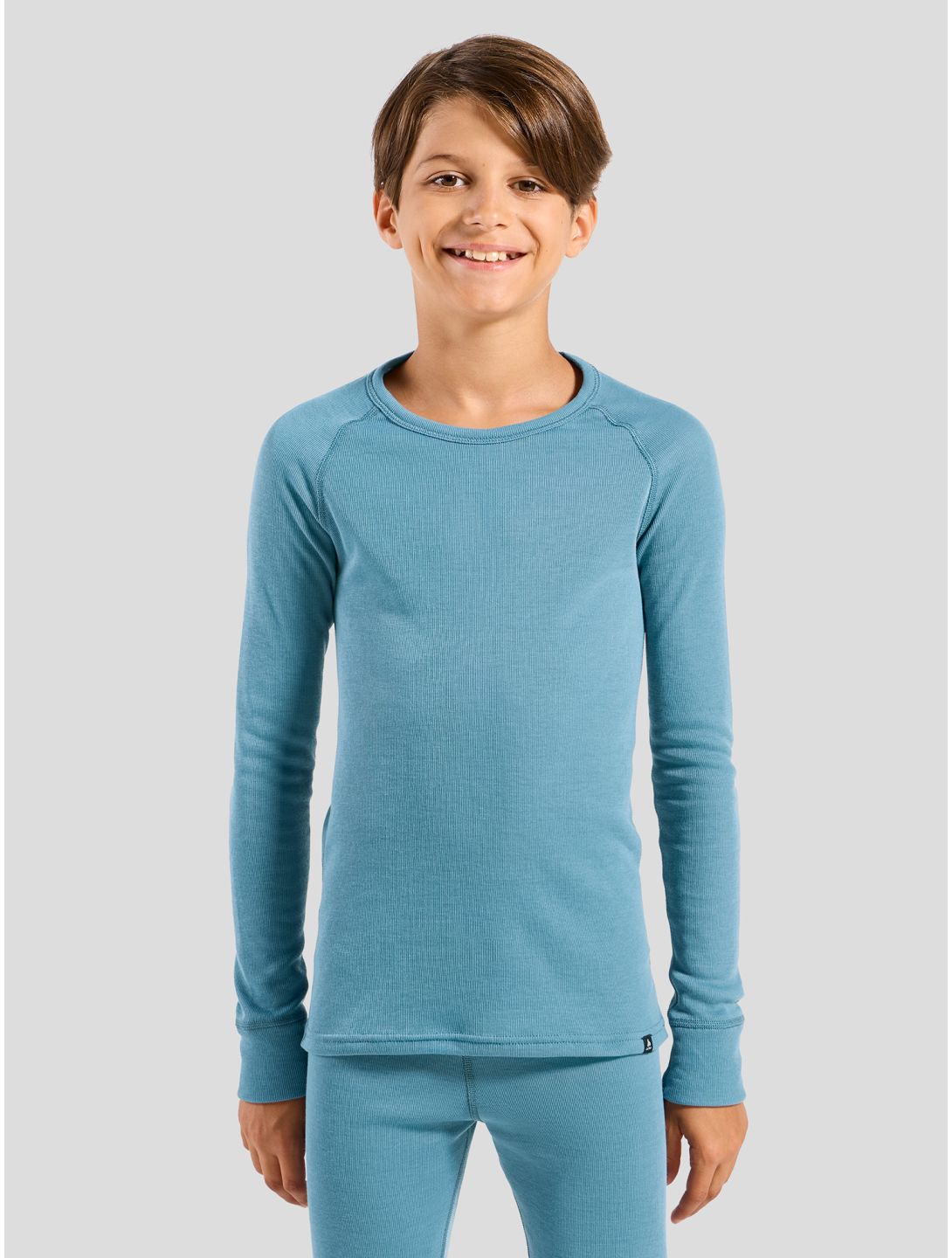 Odlo, Active Warm Eco FA Thermoshirt kinderen Provincial Blue Blauw 