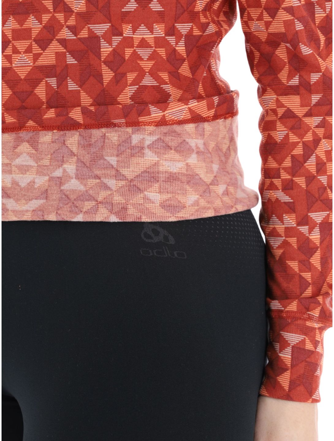 Odlo, Active Warm Eco Graphic thermoshirt dames Cinnabar bruin 