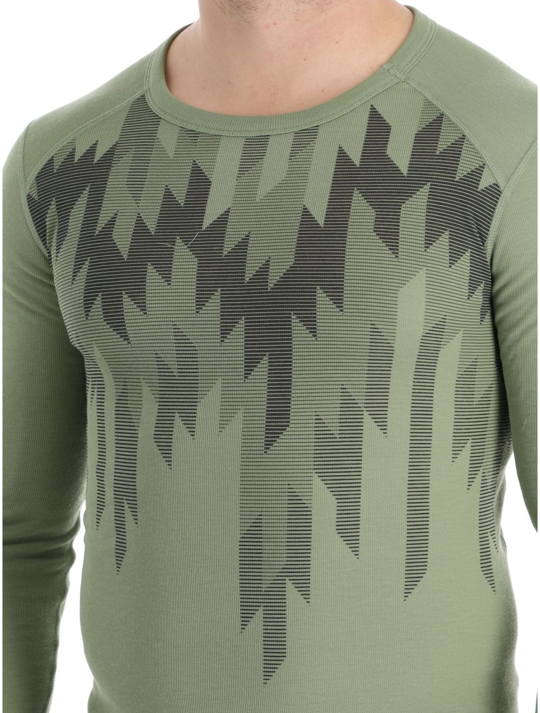 Odlo, Active Warm Eco Graphic thermoshirt heren Matte Green groen 