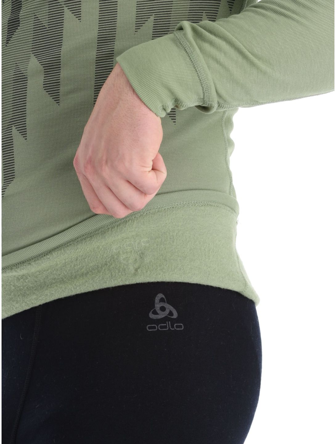 Odlo, Active Warm Eco Graphic thermoshirt heren Matte Green groen 