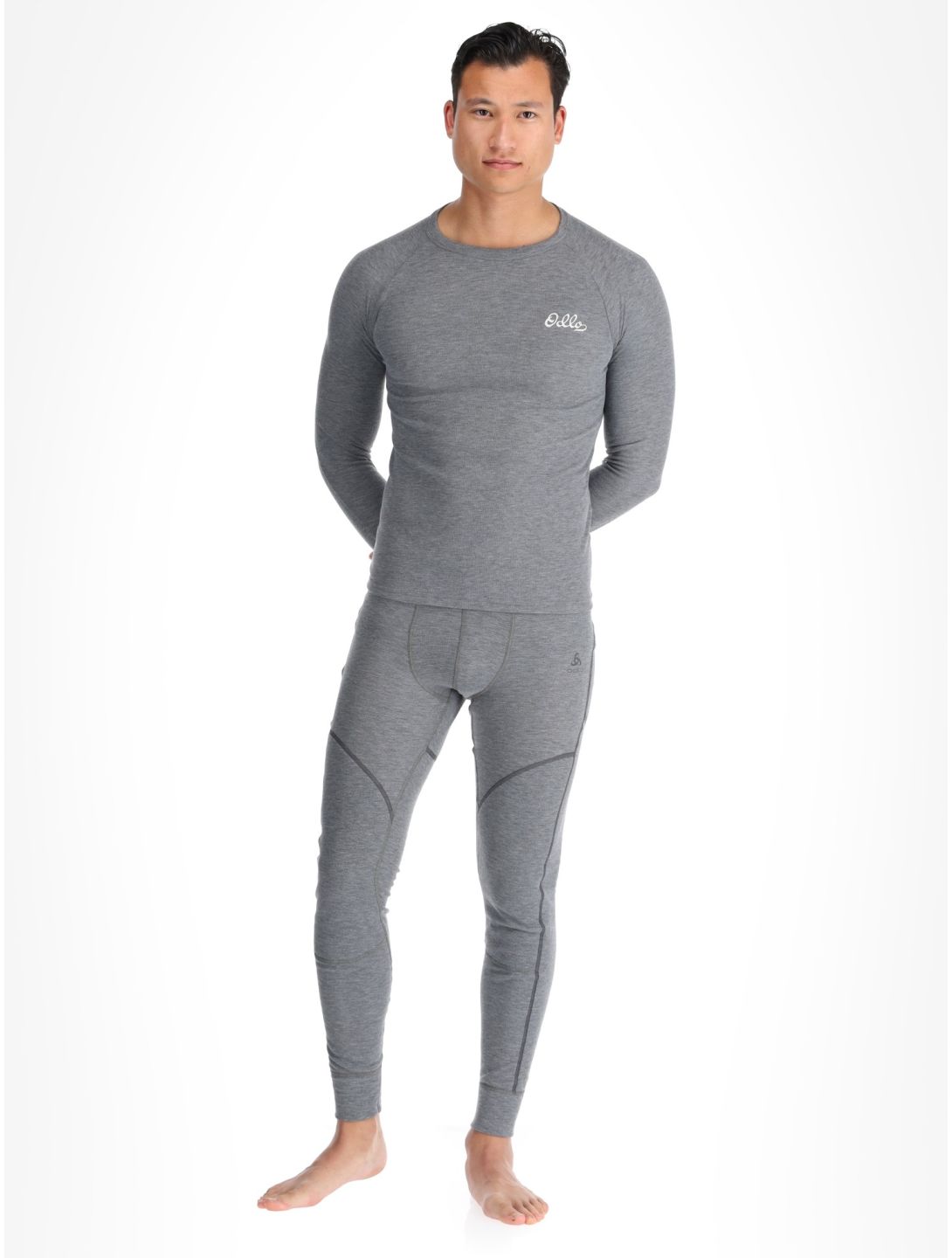 Odlo, Active Warm Originals FA Thermoshirt heren Odlo Steel Grey Melange Grijs 