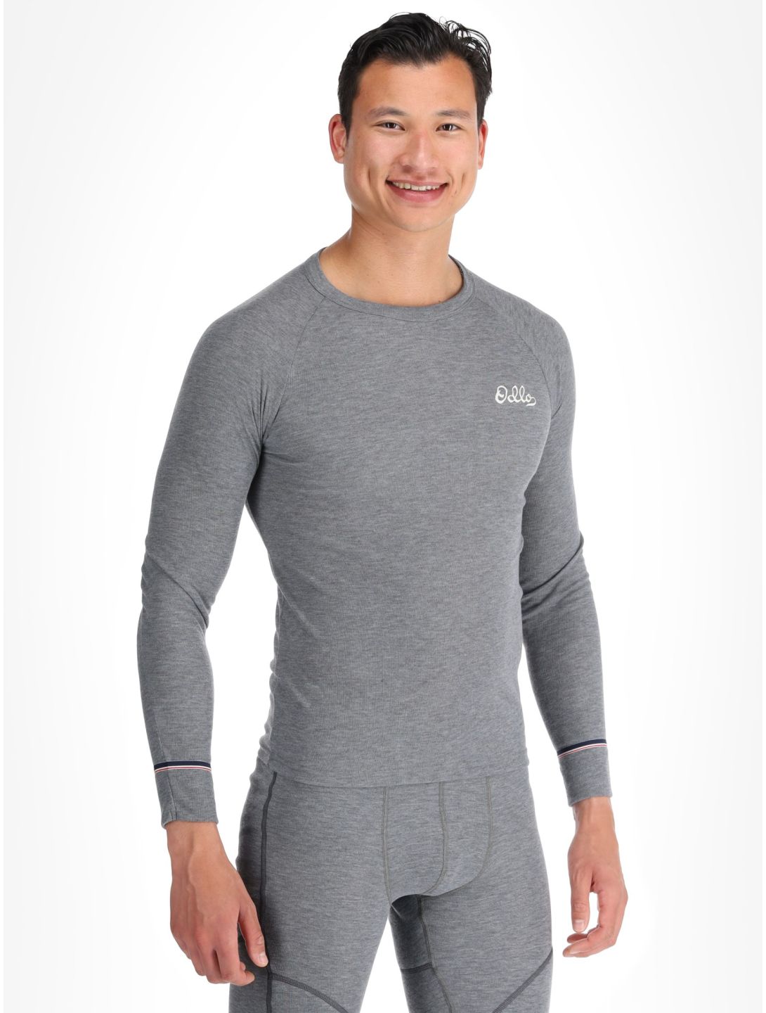 Odlo, Active Warm Originals FA Thermoshirt heren Odlo Steel Grey Melange Grijs 