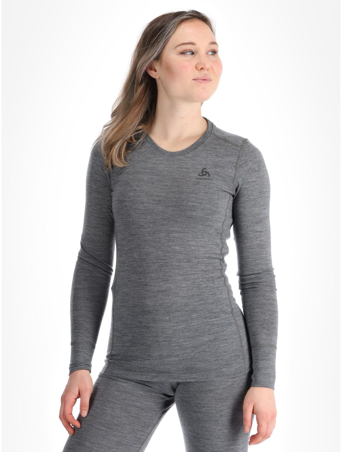 Odlo, Merino 200 FA Thermoshirt dames Odlo Steel Grey Melange Grijs 