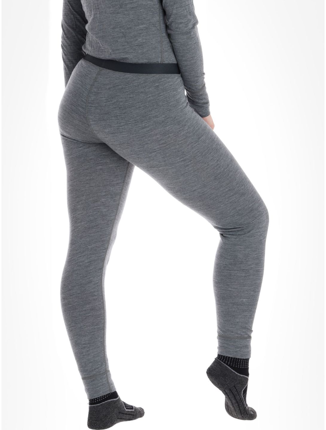 Odlo, Merino 200 thermobroek dames Odlo Steel Grey Melange grijs 