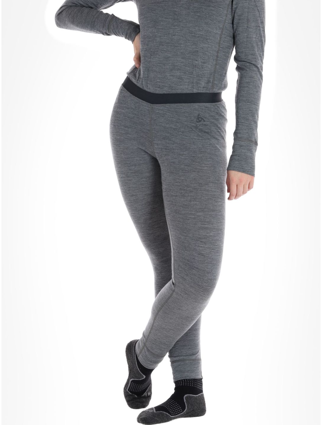 Odlo, Merino 200 thermobroek dames Odlo Steel Grey Melange grijs 