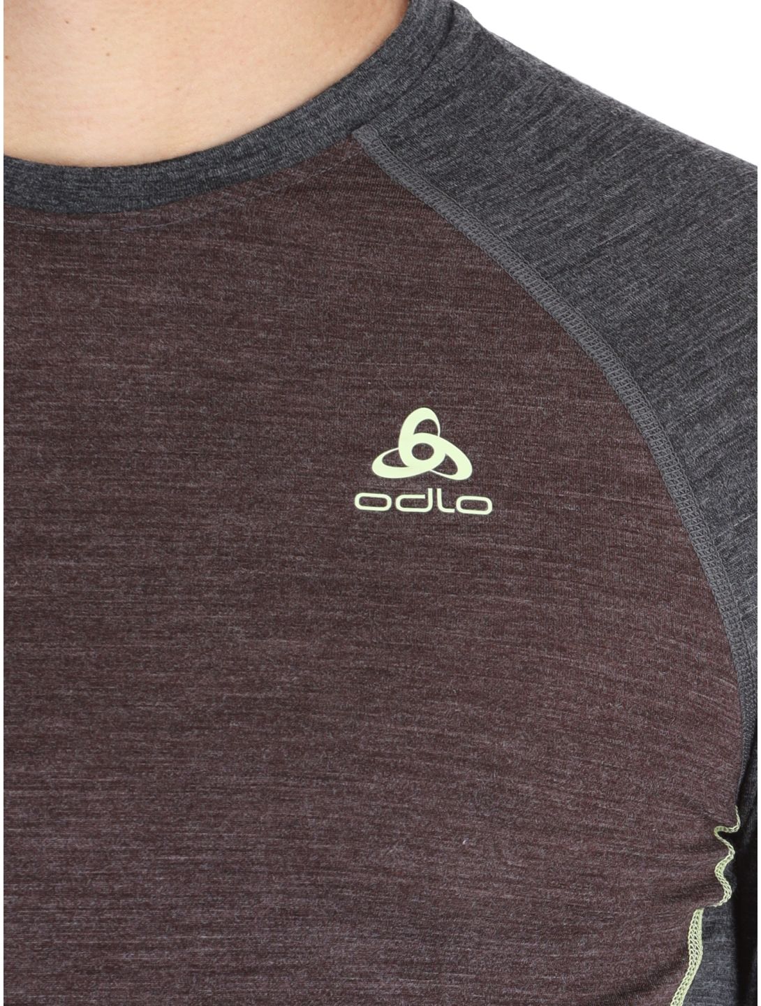 Odlo, Natural Performance PW 150 FA Thermoshirt heren Fudge - Dark Grey Melange Grijs, Paars 