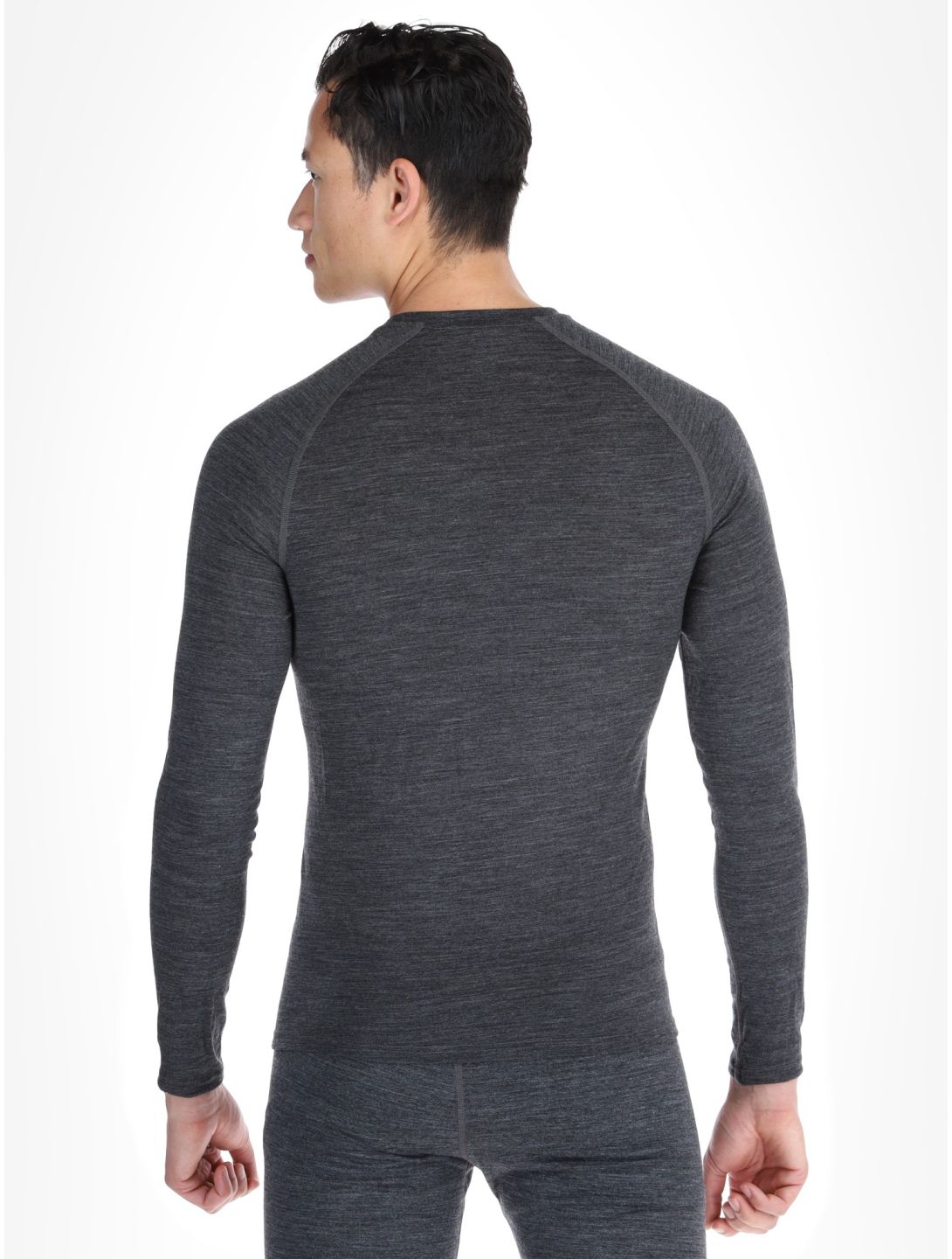 Odlo, Natural Performance PW 150 FA Thermoshirt heren Grey Melange - Dark Grey Melange Grijs 