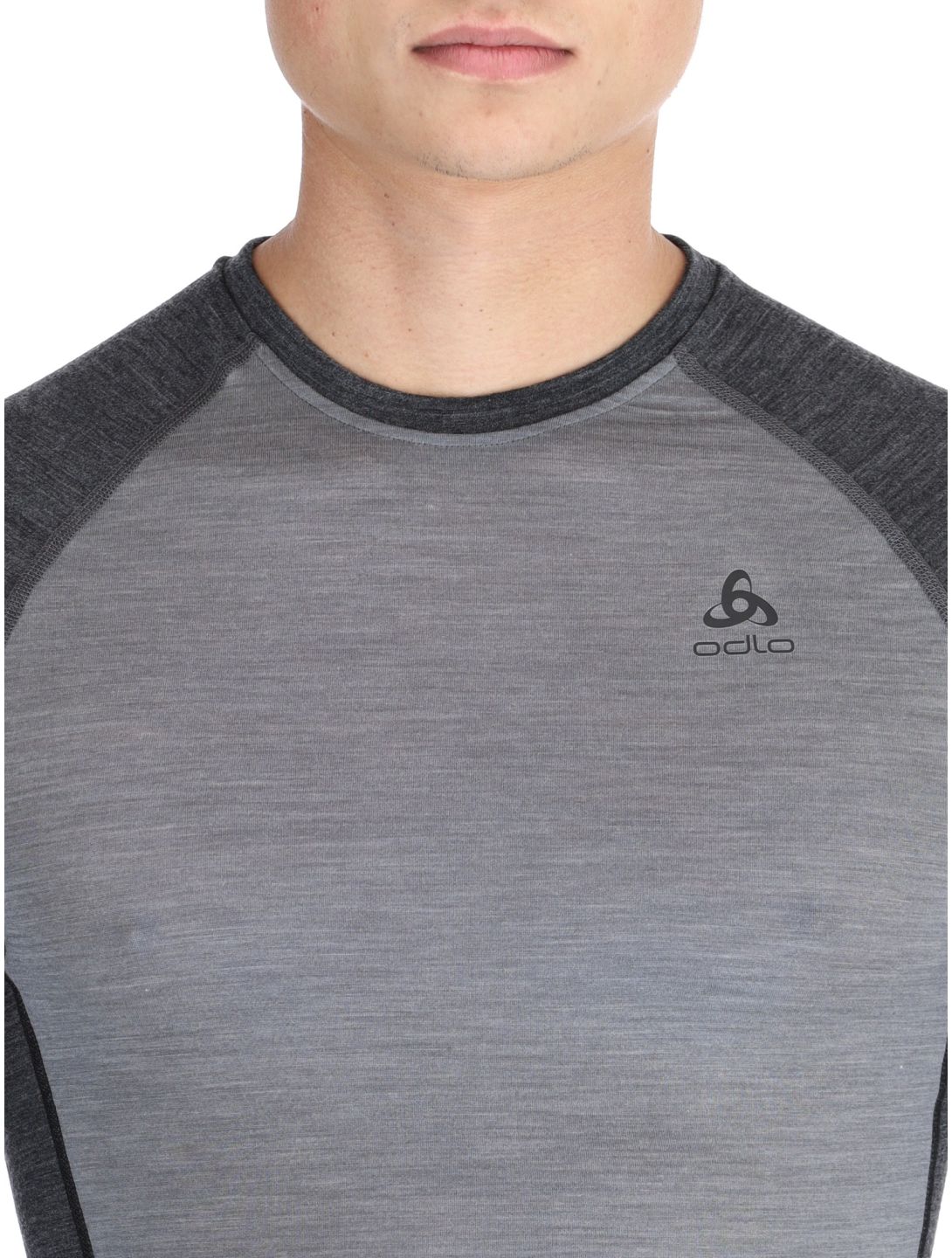 Odlo, Natural Performance PW 150 FA Thermoshirt heren Grey Melange - Dark Grey Melange Grijs 