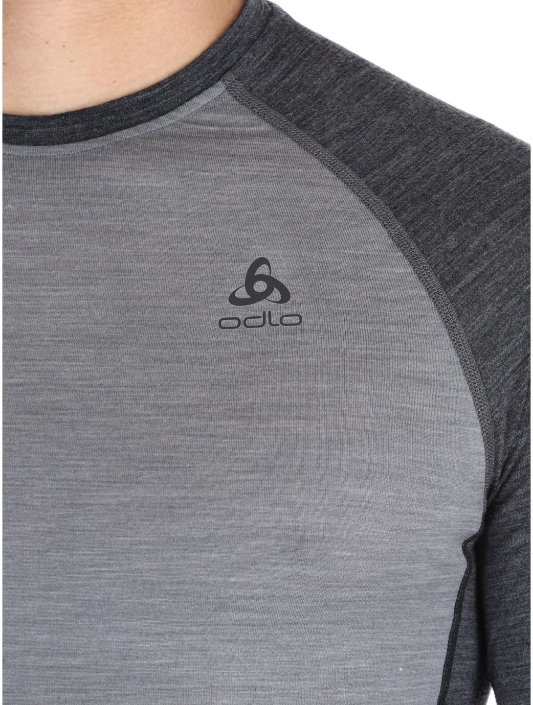 Odlo, Natural Performance PW 150 FA Thermoshirt heren Grey Melange - Dark Grey Melange Grijs 