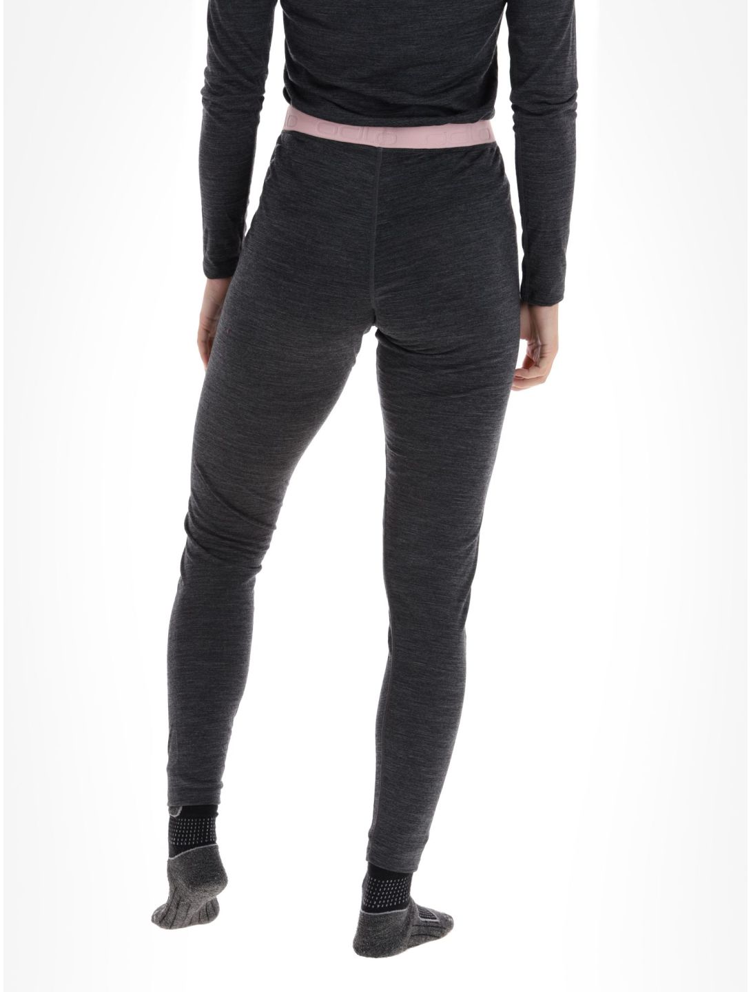 Odlo, Natural Performance PW 150 thermobroek dames Dark Grey Melange - Pale Mauve grijs 