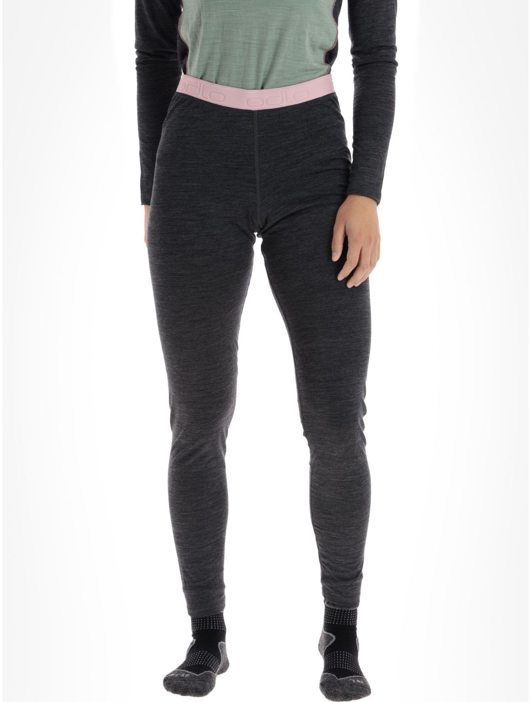 Odlo, Natural Performance PW 150 thermobroek dames Dark Grey Melange - Pale Mauve grijs 