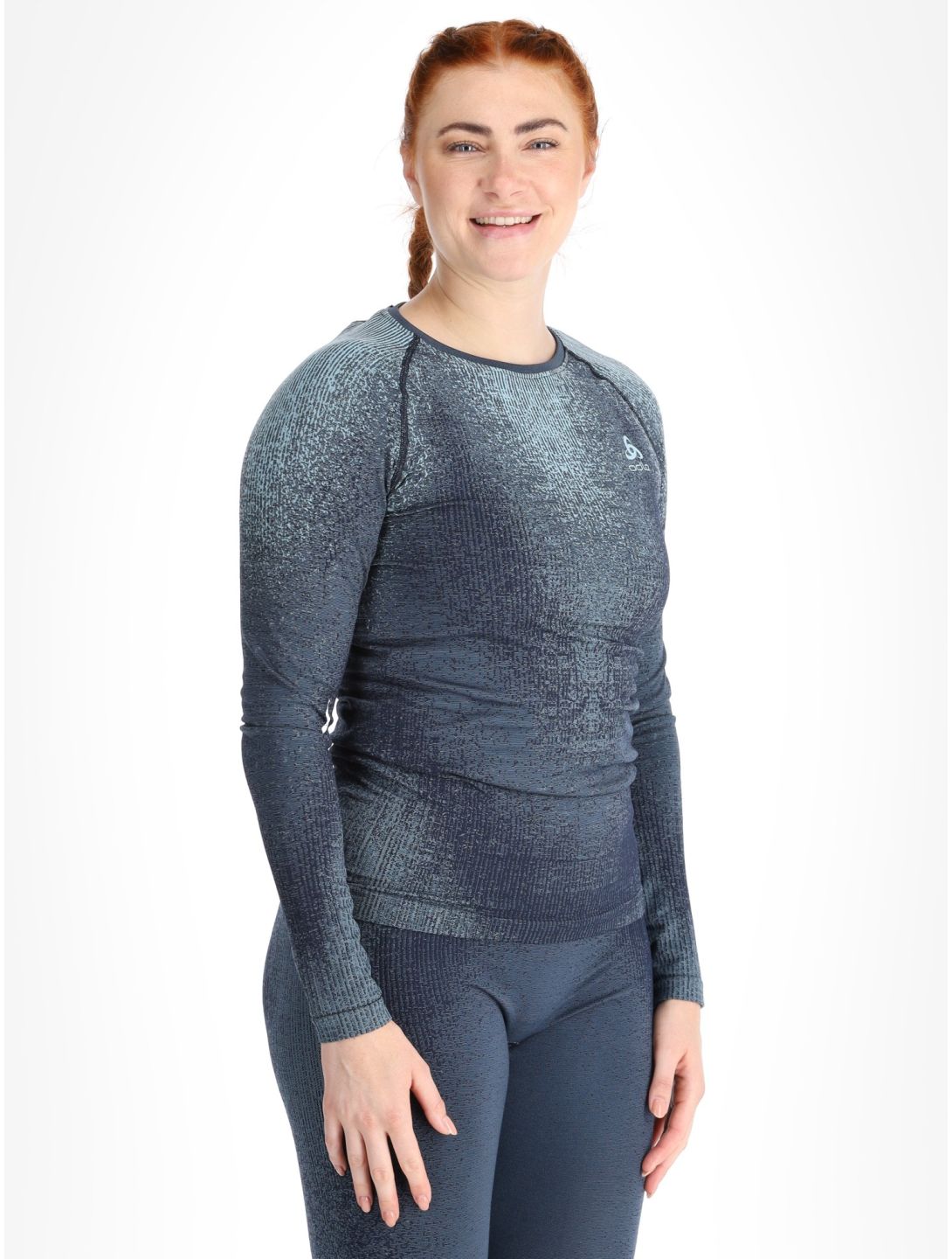 Odlo, Perfomance Eco FA Thermoshirt dames Provincial Blue Blauw 