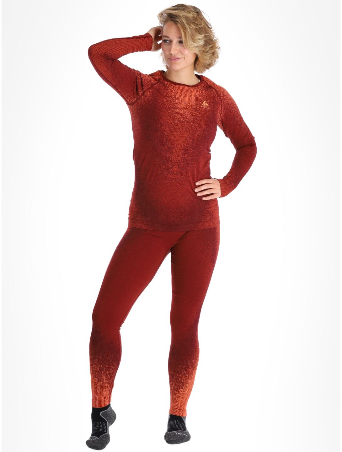 Odlo, Perfomance Eco thermoshirt dames Spiced Apple bordeaux 