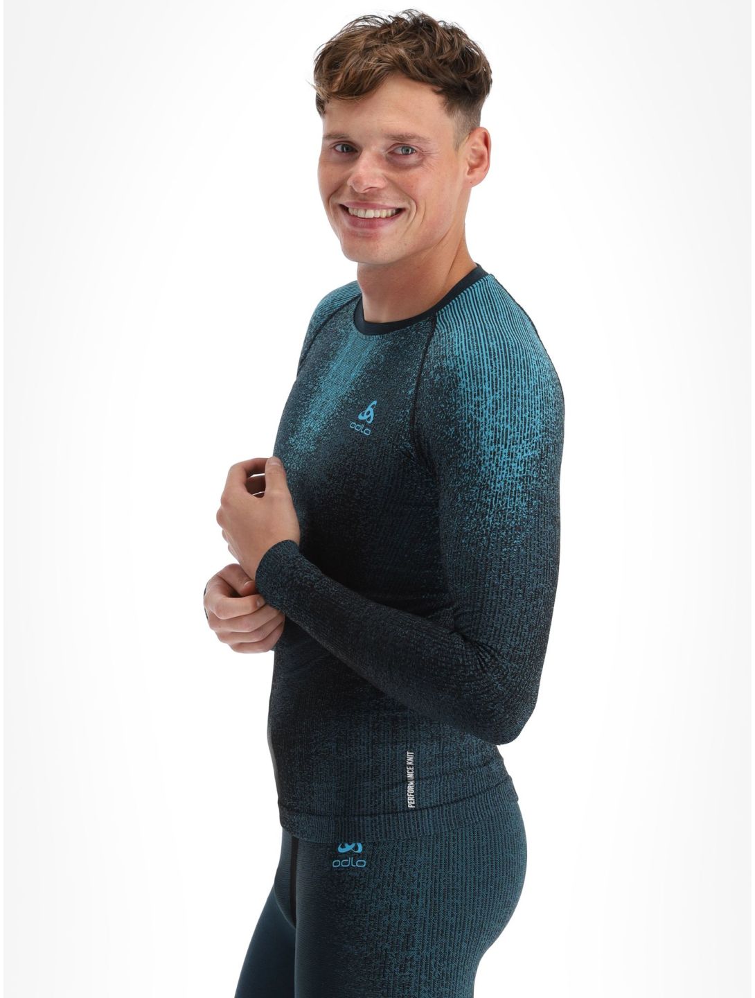 Odlo, Perfomance Eco thermoshirt heren Saxony Blue blauw 