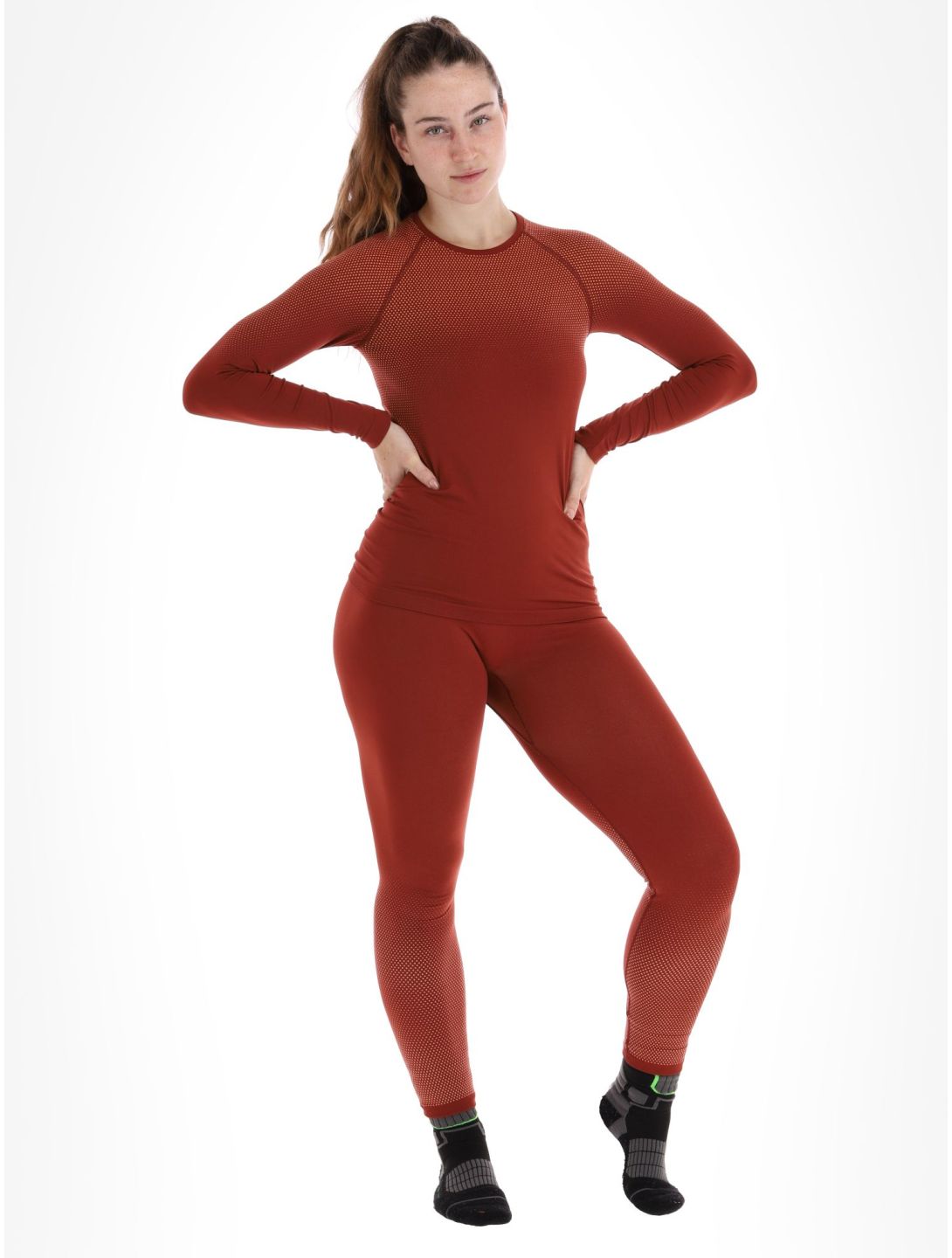 Odlo, Perfomance Light Eco thermoshirt dames Spiced Apple bordeaux 