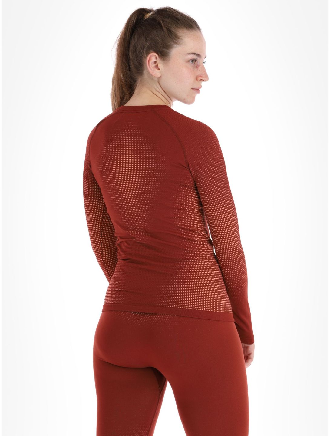 Odlo, Perfomance Warm Eco thermoshirt dames Spiced Apple bordeaux 