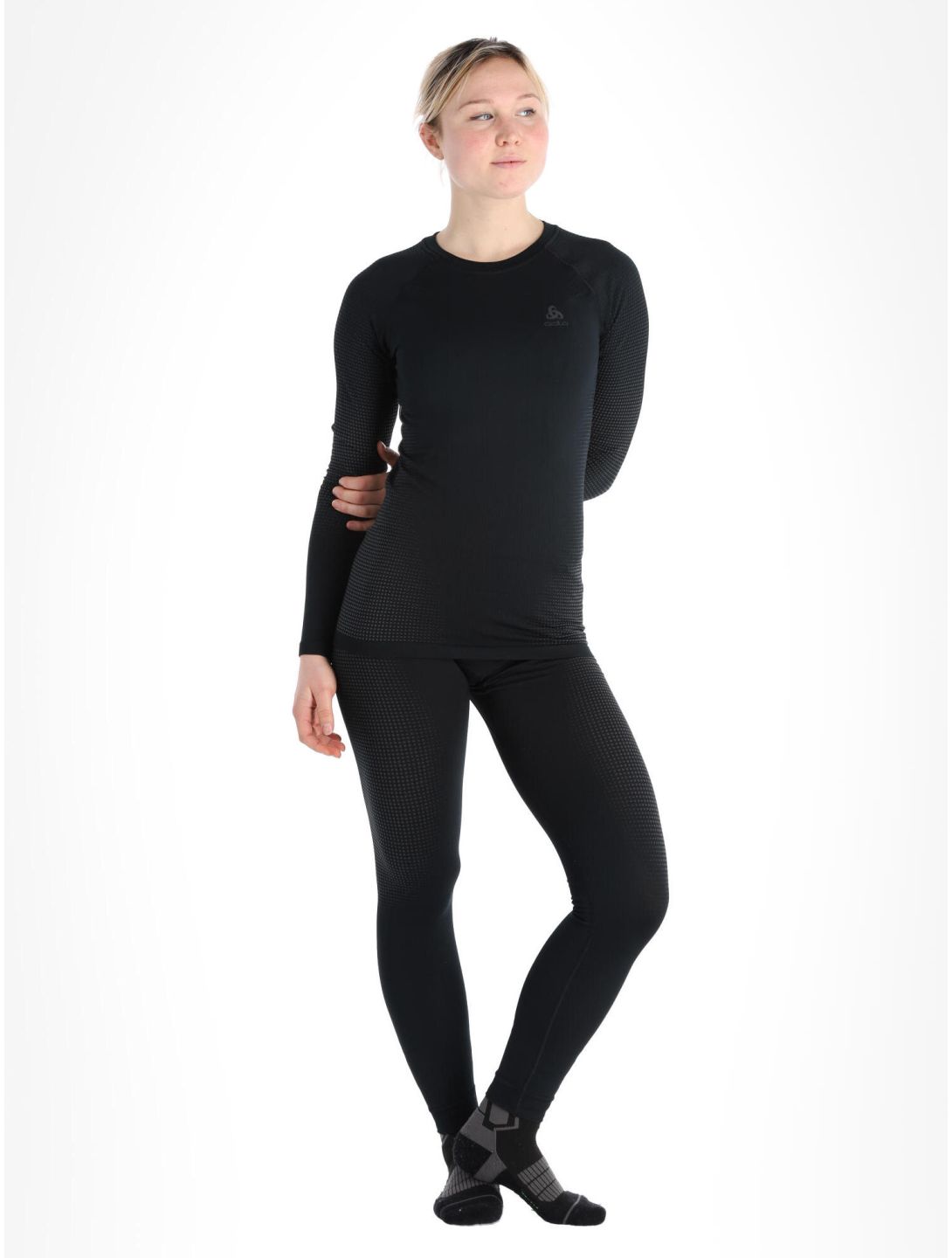 Odlo, Perfomance Warm Eco thermoshirt dames Black - Odlo Graphite Grey grijs, zwart 