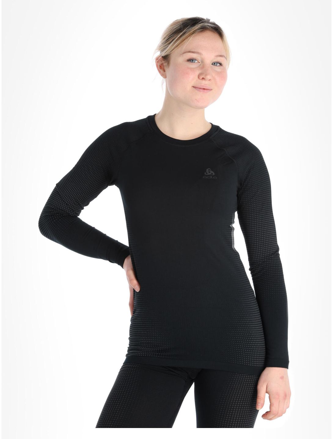 Odlo, Perfomance Warm Eco thermoshirt dames Black - Odlo Graphite Grey grijs, zwart 