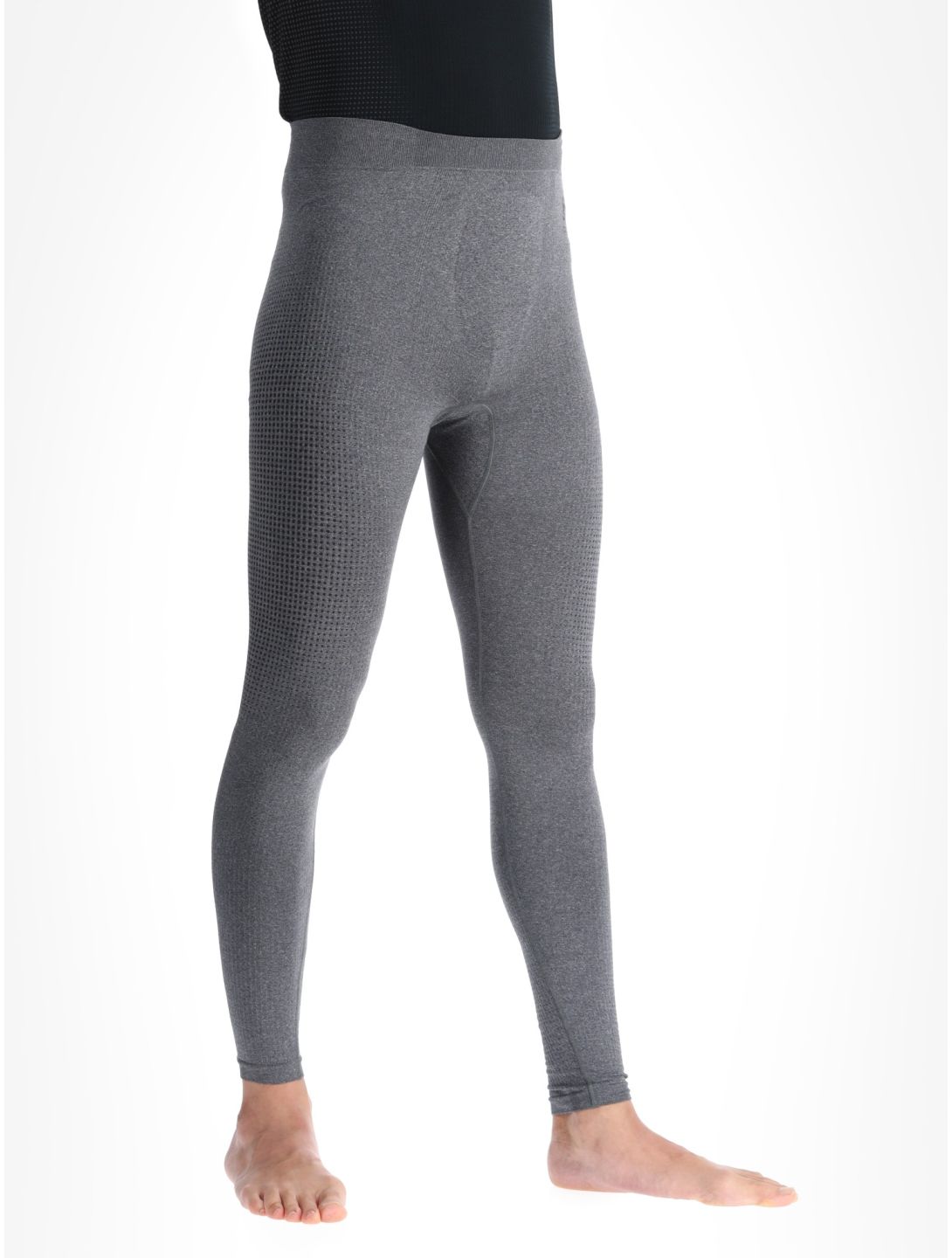 Odlo, Performance Warm Eco thermal pants slim fit men Melange black, grey 