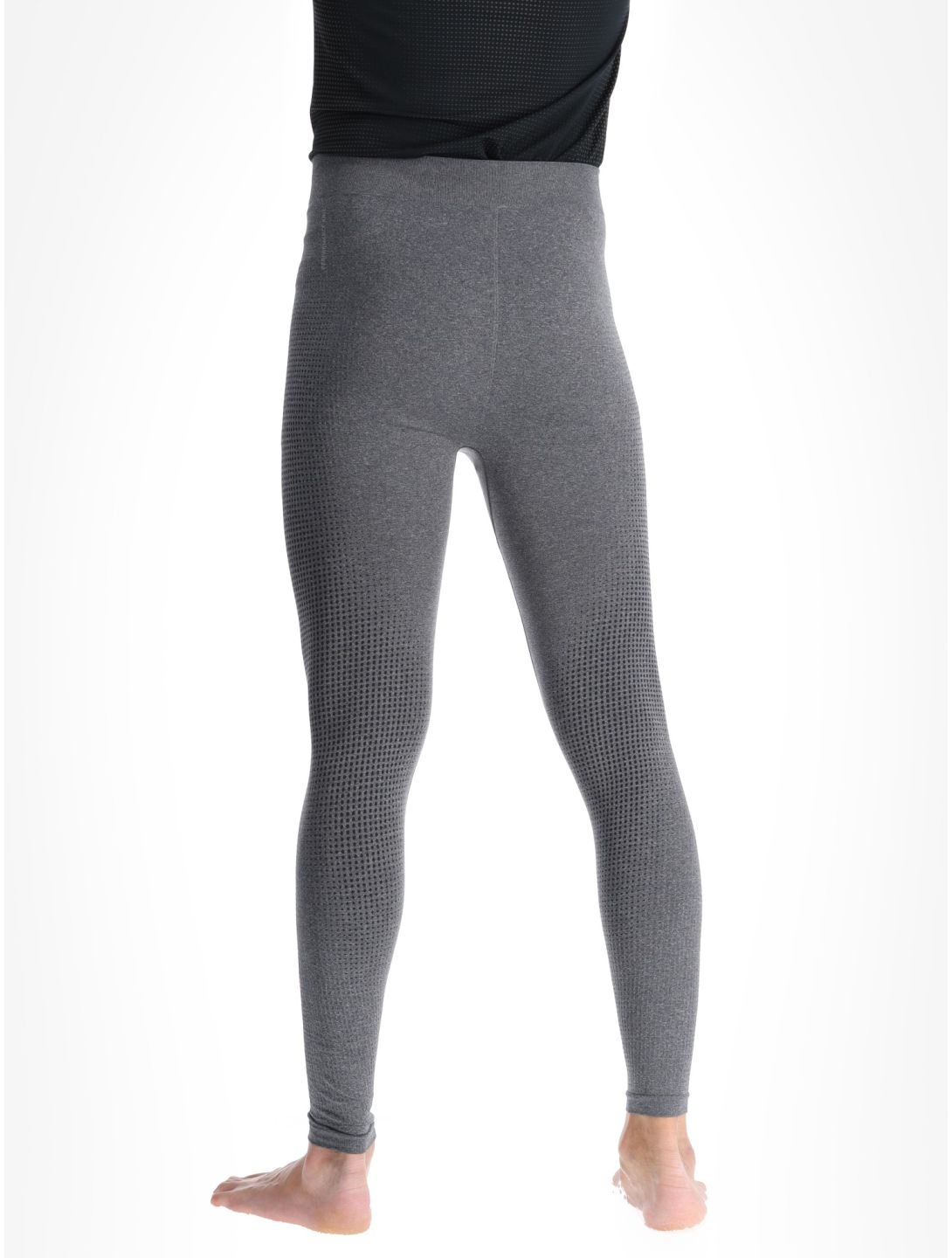 Odlo, Performance Warm Eco thermal pants slim fit men Melange black, grey 