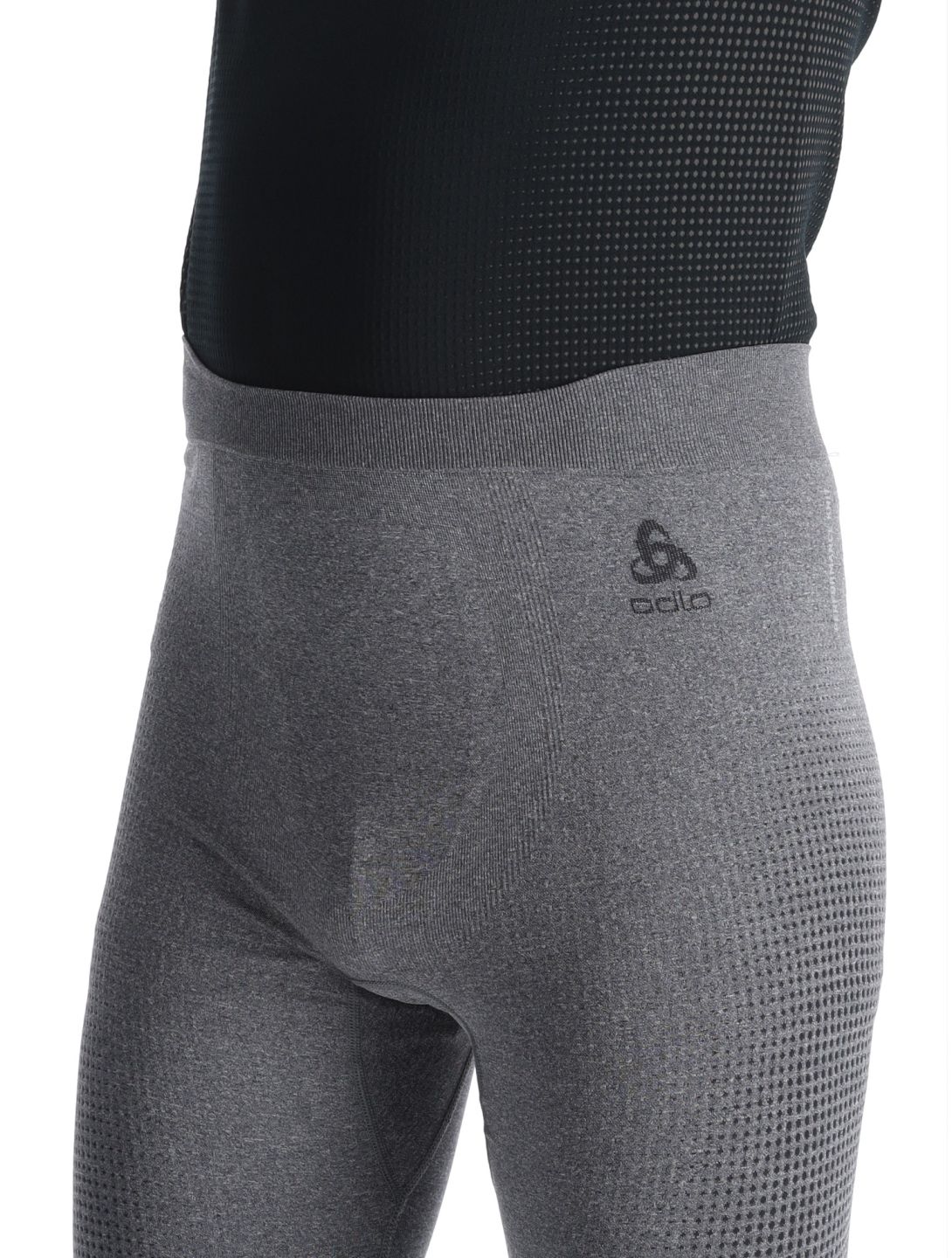 Odlo, Performance Warm Eco thermal pants slim fit men Melange black, grey 