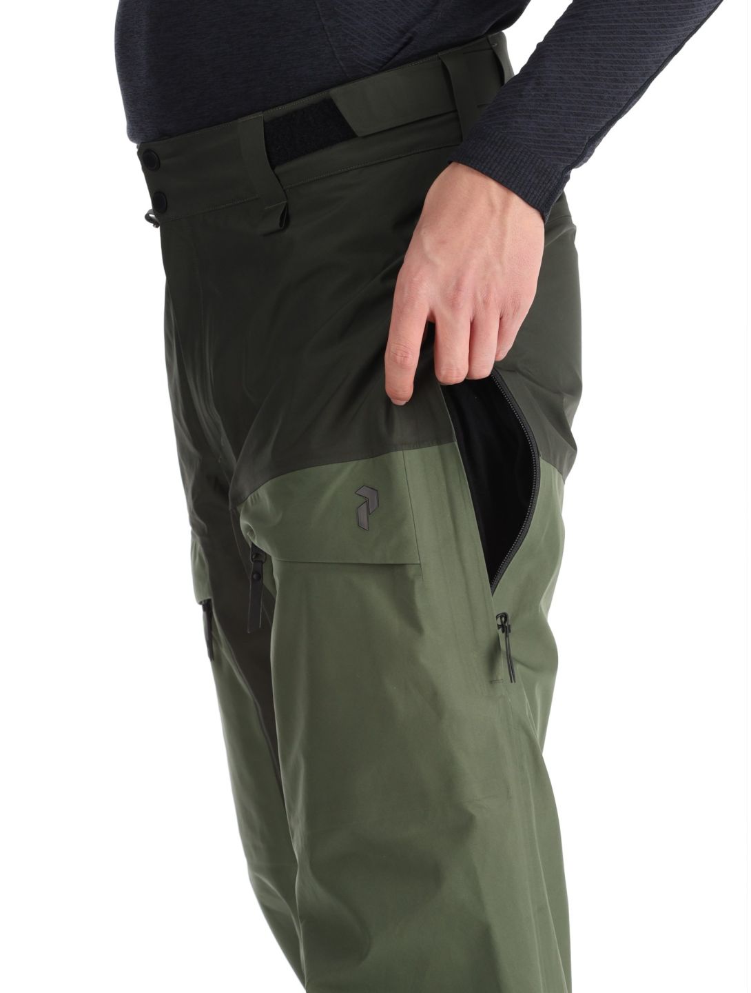 Peak Performance, M Gravity Gore-Tex 3L BB Skibroek Hardshell heren Olive Extreme / Pine Needle / Offblack Groen, Zwart 