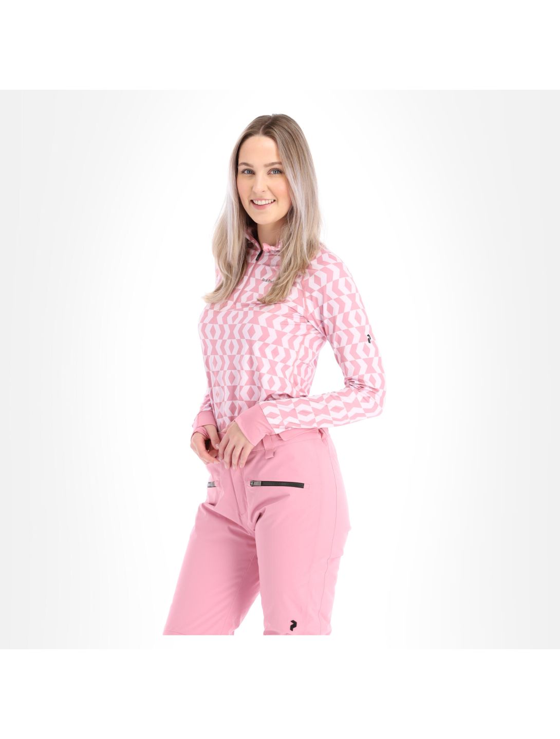 Peak Performance, Spirit Half Zip Printed thermoshirt dames pattern Roze