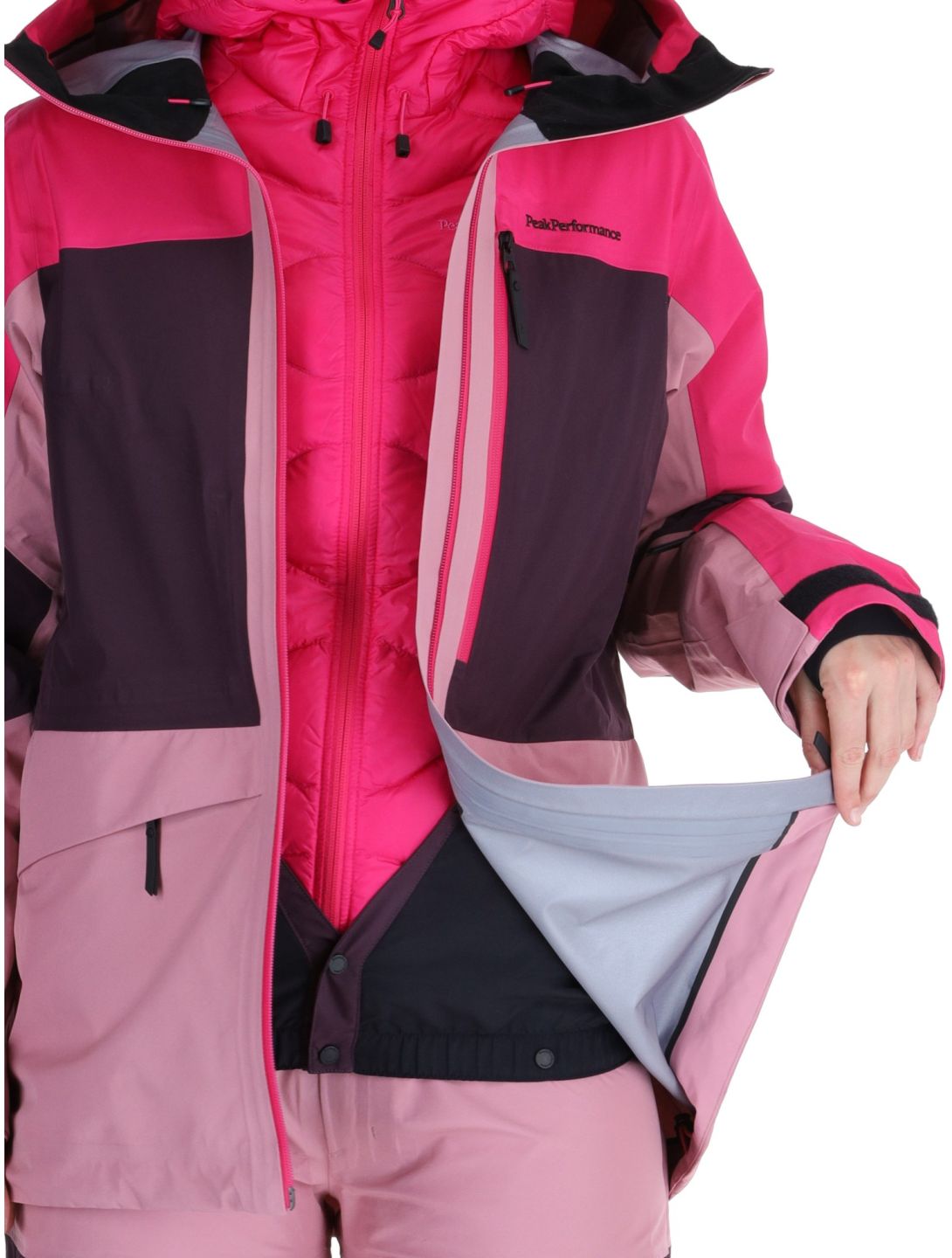 Peak Performance, W Gravity Gore-Tex 3L AB Hardshell jas dames Beetroot Purple / Mystic Purple / Bitter Root Paars, Roze 